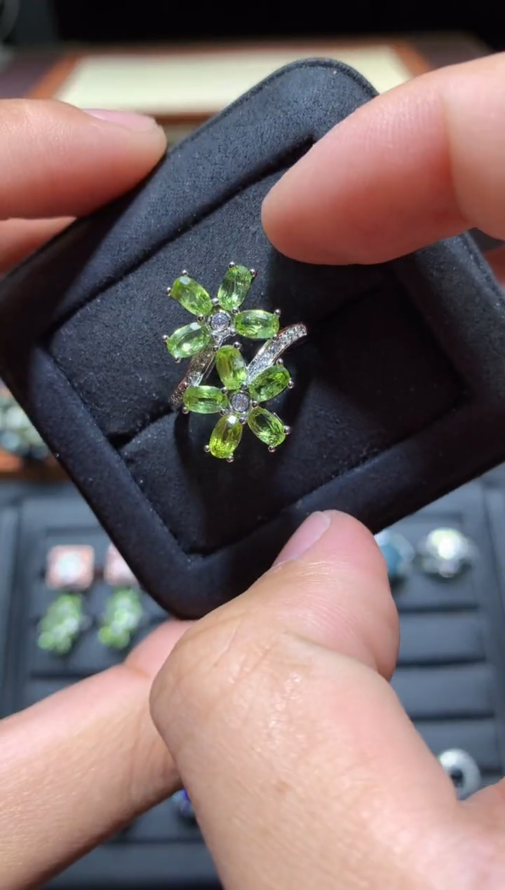 【闪购商品】橄榄石戒指未镶嵌G51【多样性发其一】