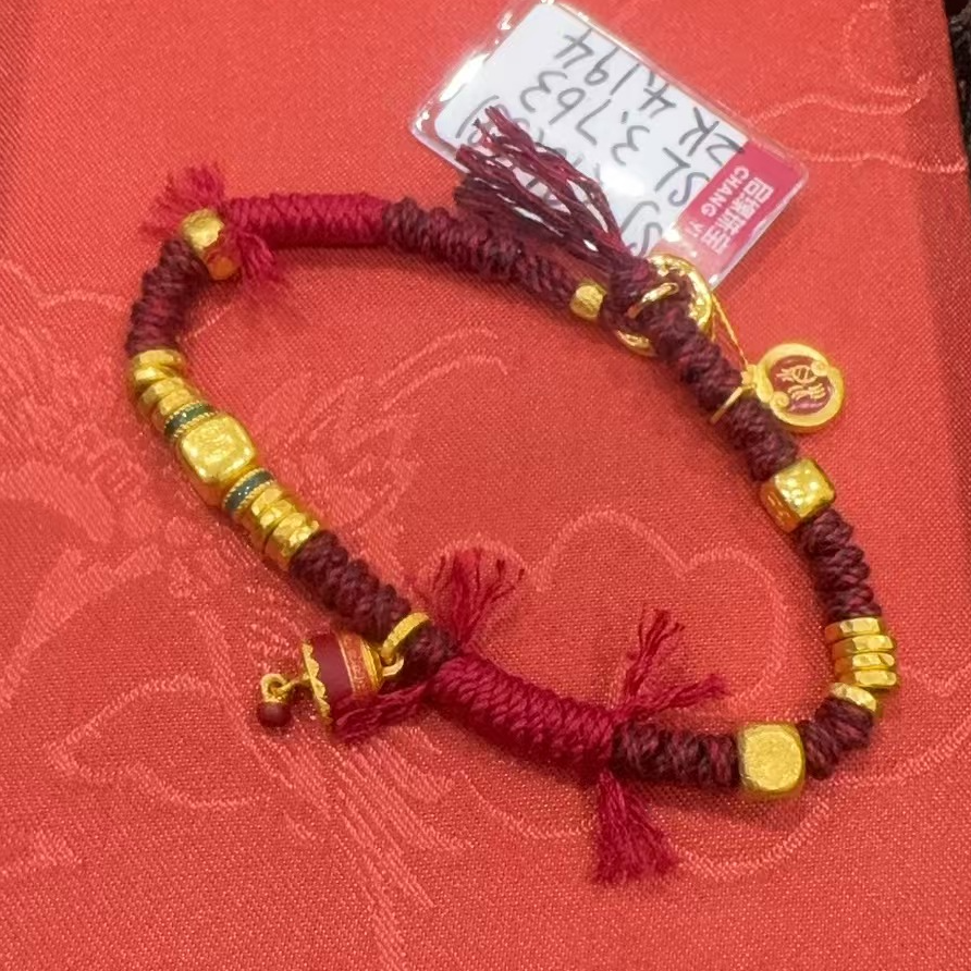 足金设计款平安锦鲤铃手串