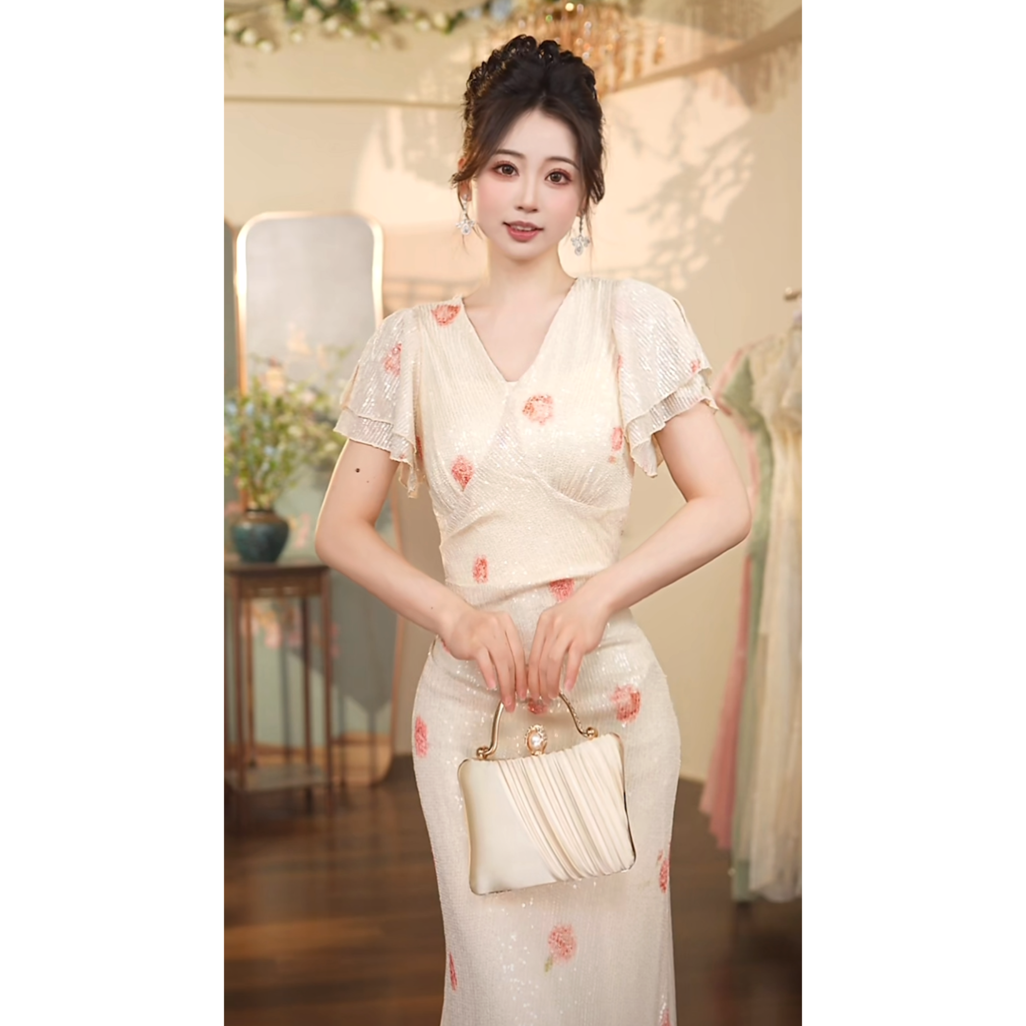 瑞瑞定制-1521（玫瑰花海）连衣裙AN031