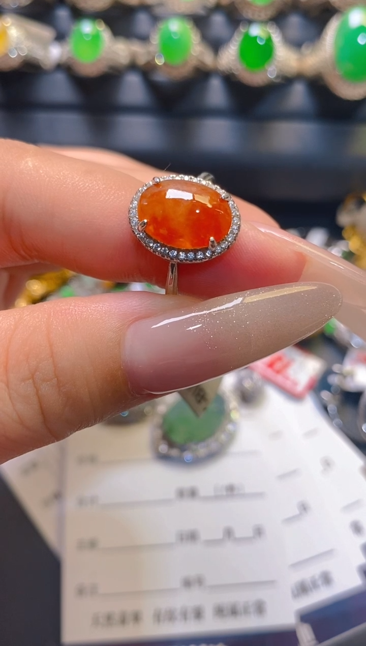 翡翠银S925镶嵌耳饰天然