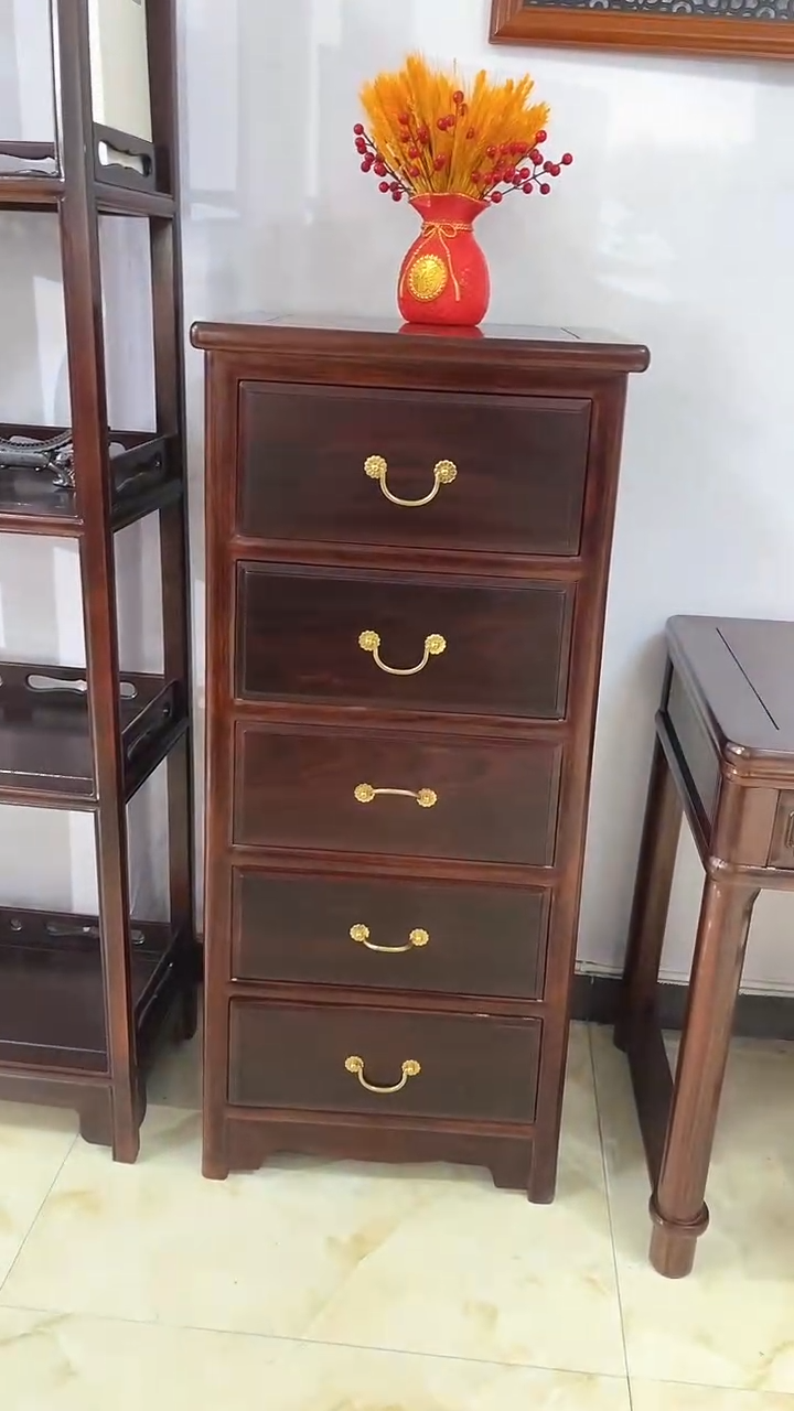 【闪购商品】黑酸枝木类成套家具 黑酸枝木斗柜尺寸：50*40*126高