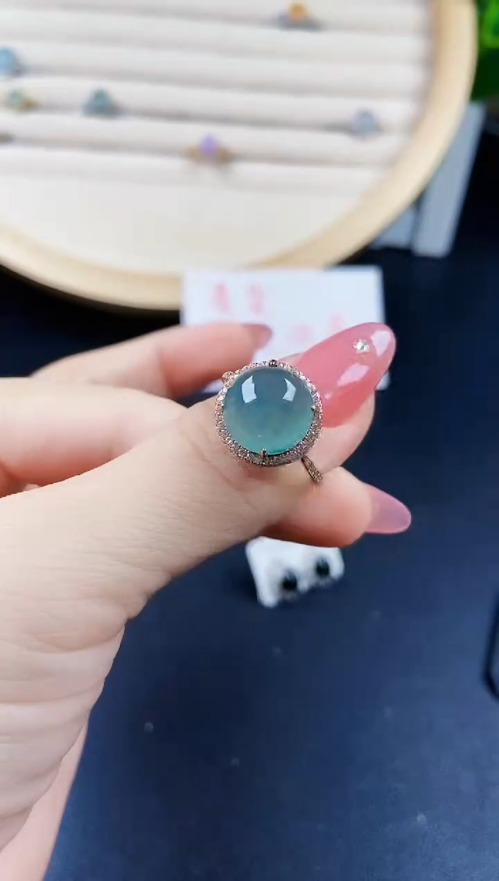 【闪购商品】翡翠戒指银S925镶嵌120120120