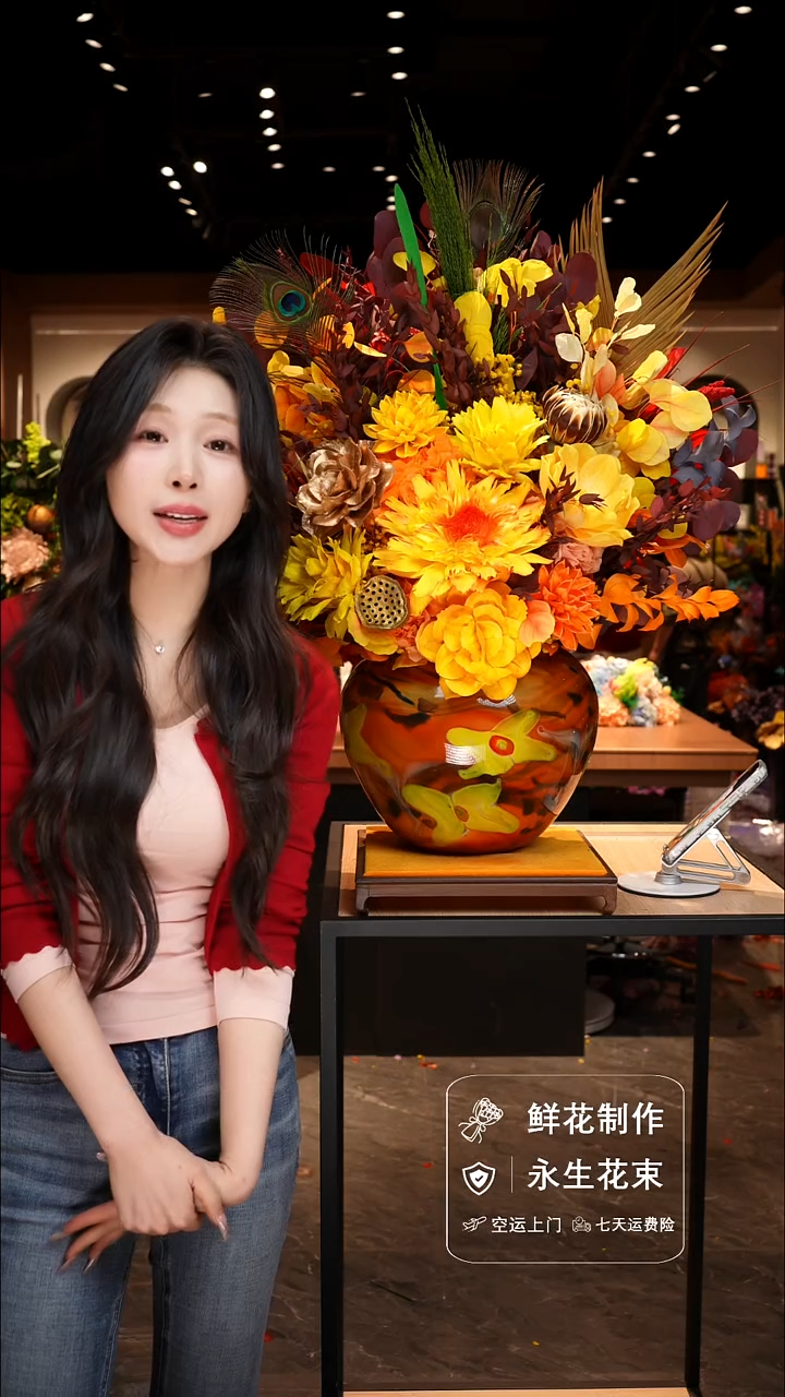 手工艺品琉璃手工花器花束空运包邮送货上门-以图片为准    