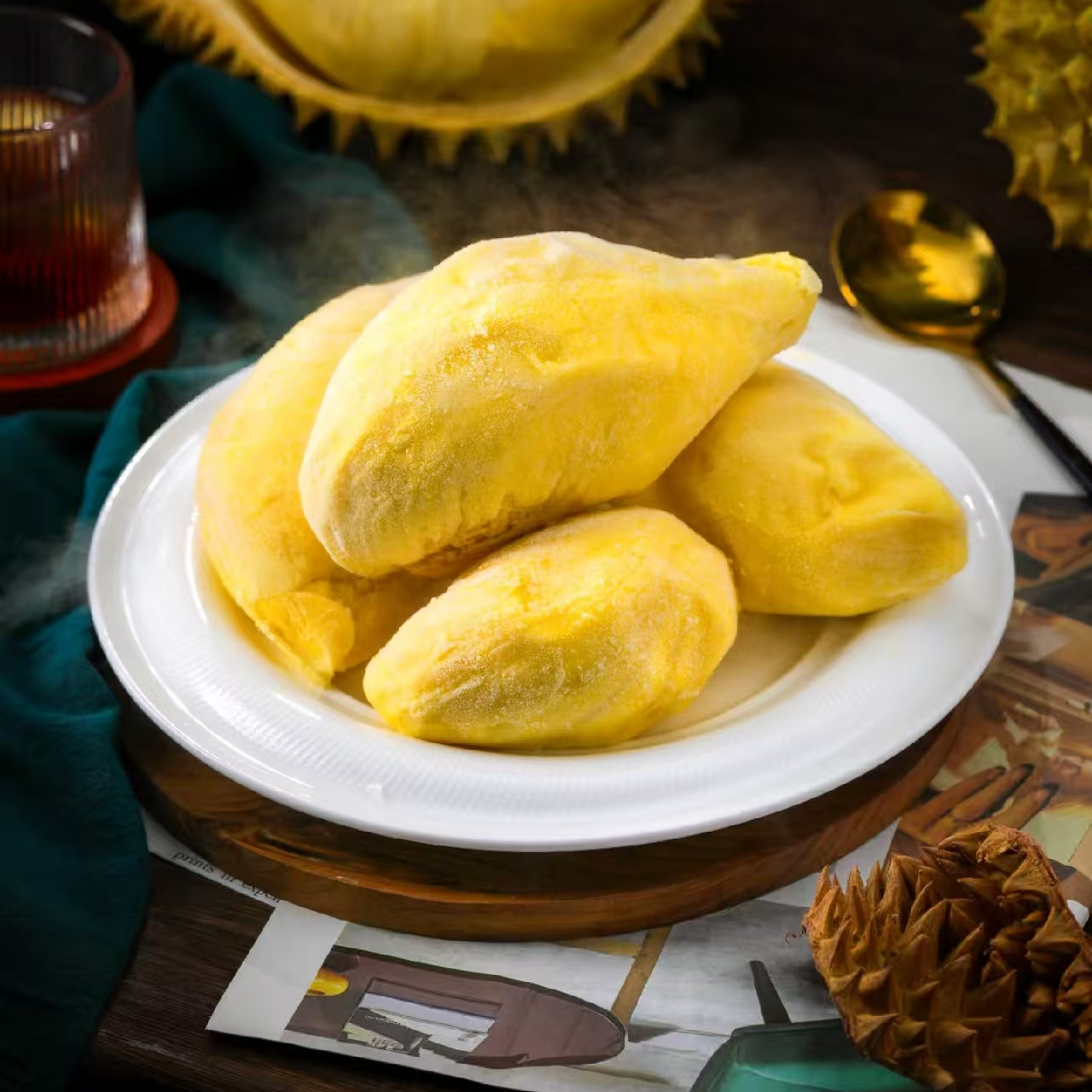 泰国金枕榴莲肉液态氮冷冻~入口丝滑绵密冰激凌口感金枕泰国