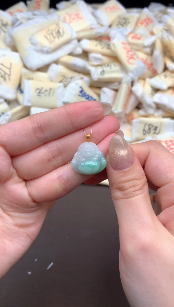 【闪购商品】翡翠挂件18K金镶嵌一