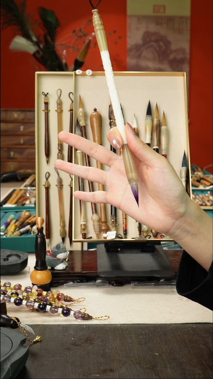 16号孤品高货毛笔链接 清水试笔 蘸墨不退