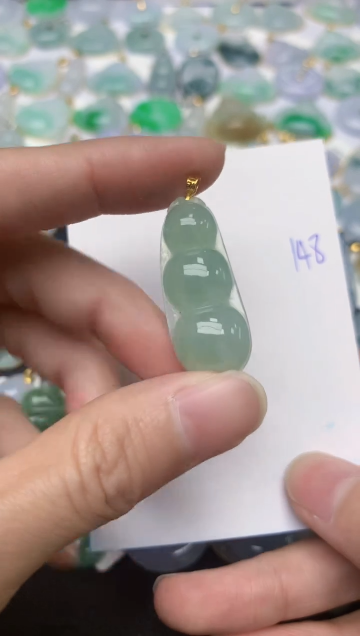 【闪购商品】翡翠颈饰18K金镶嵌148天然翡翠A货 