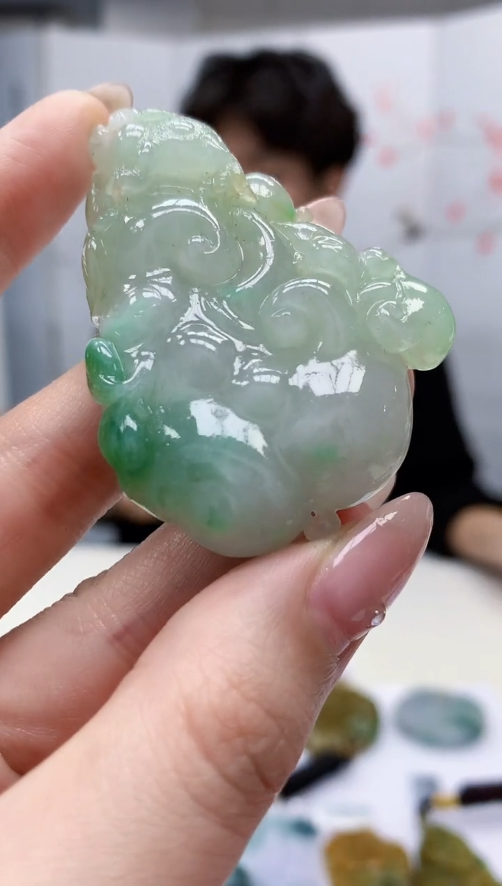 【闪购商品】定制翡翠未镶嵌5145jw-毛货挂件赠珠链107