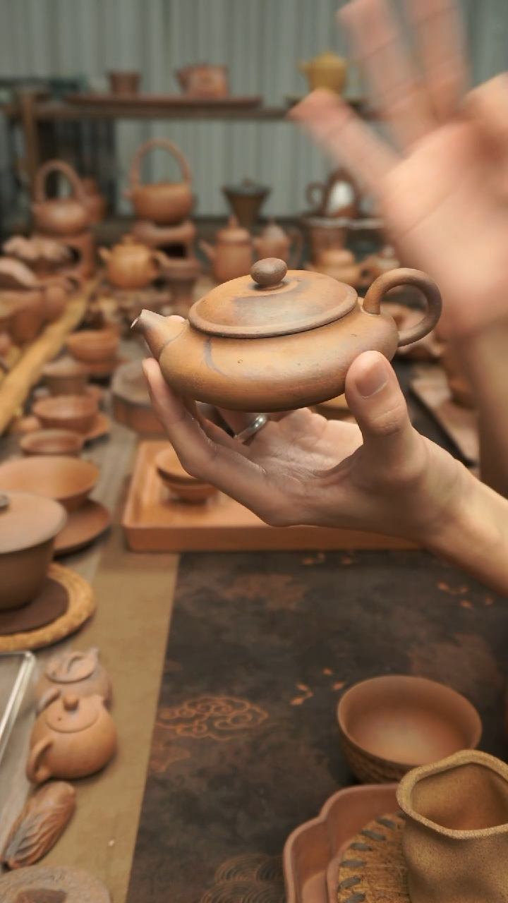 原矿料老岩泥  虚扁壶120ml