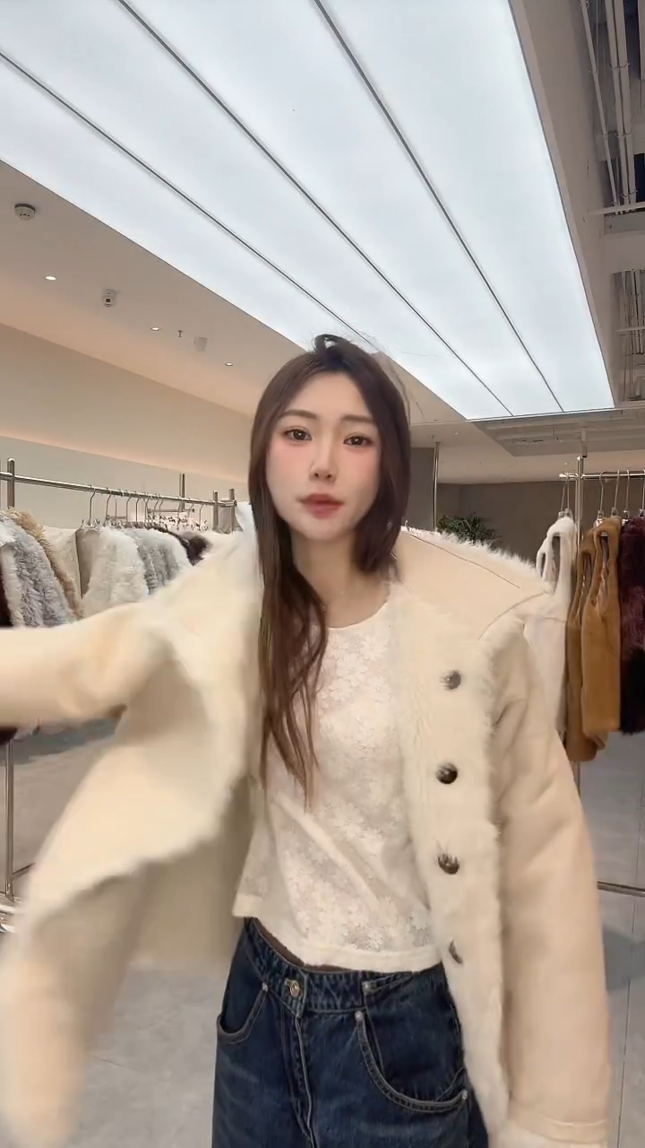 托斯卡纳羊皮羊毛B翻领