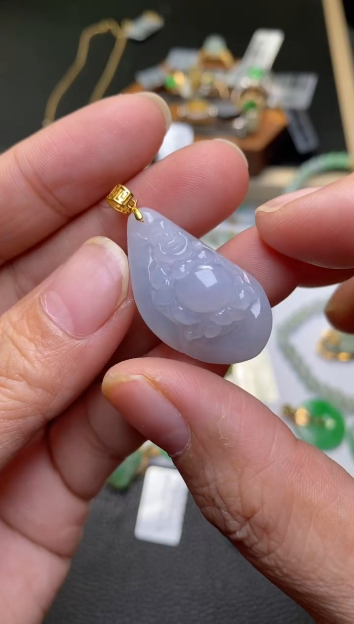 颈饰18K金镶嵌翡翠净货1125