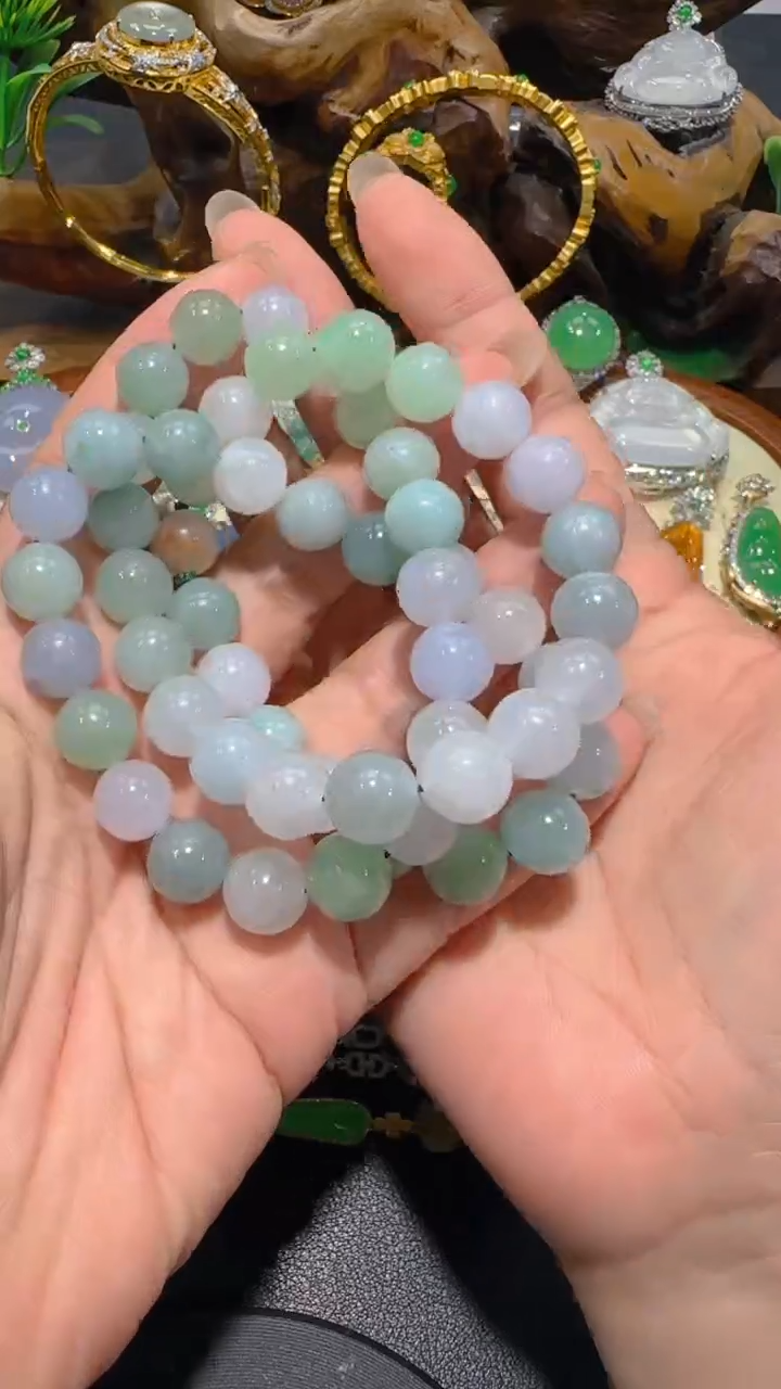 翡翠未镶嵌颈饰珠链