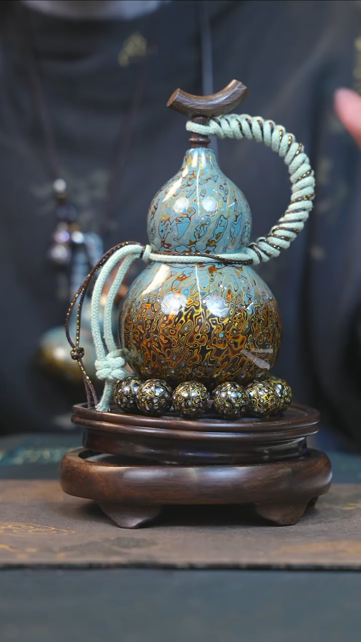 【闪购商品】YJ204漆艺酒葫芦不包手串及旋转底座
