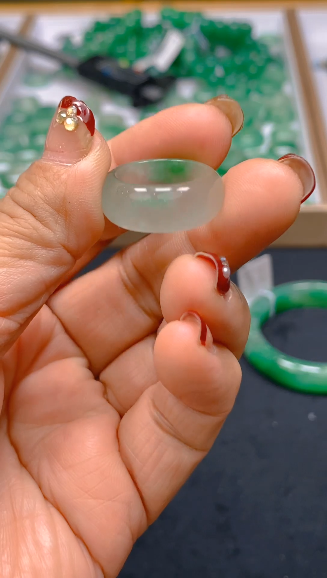 【闪购商品】石英质玉戒指未镶嵌冰美人非洲翠，官方质检发货05