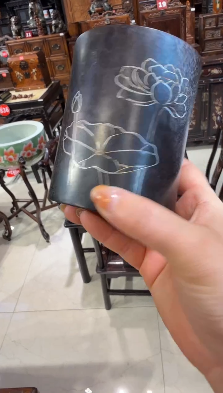 木紫檀荷花笔筒298.88888