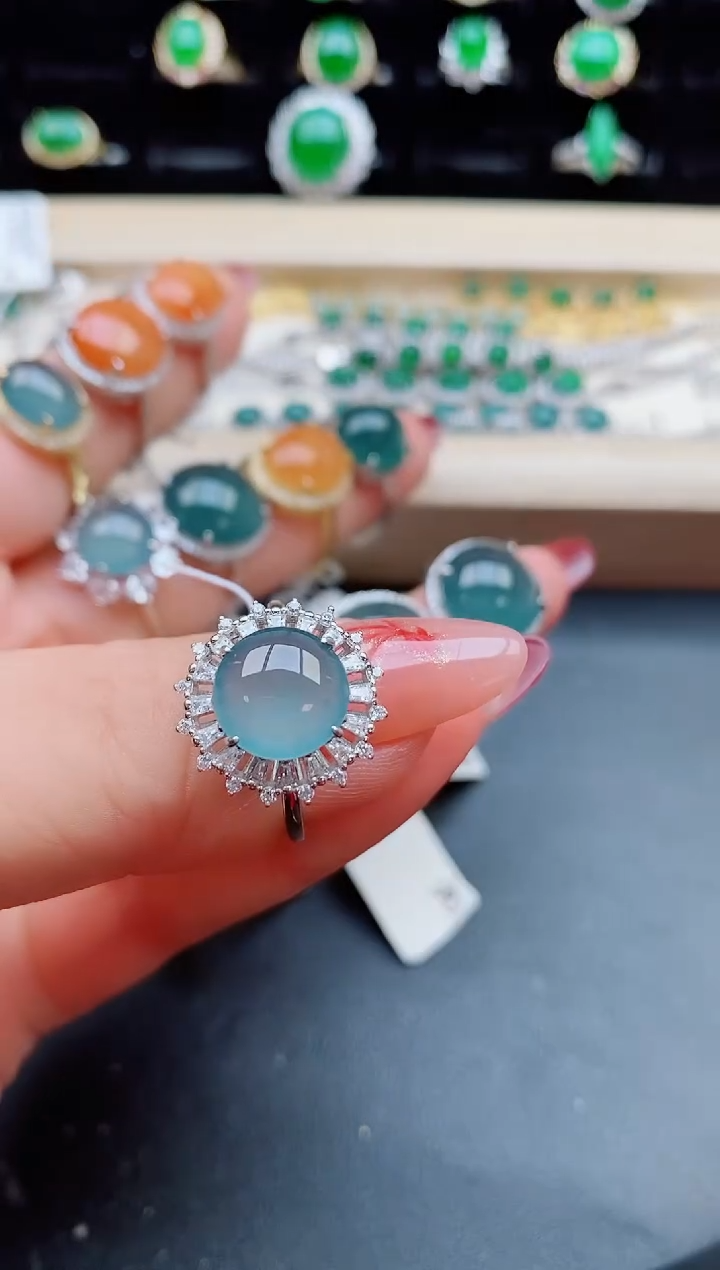 【闪购商品】翡翠戒指银S925镶嵌50805508