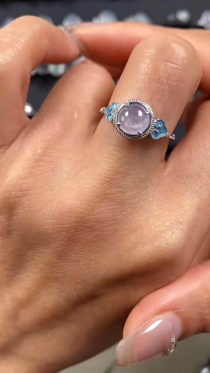 【闪购商品】翡翠戒指银S925镶嵌8029