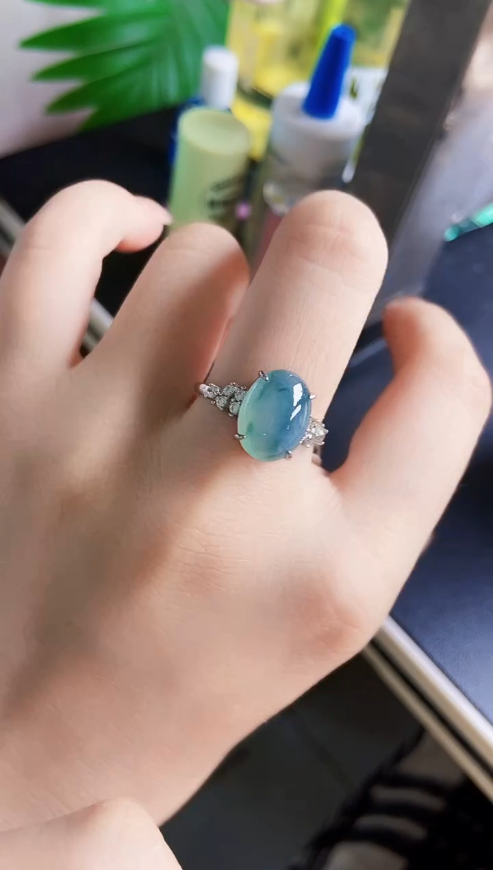 翡翠戒指银S925镶嵌21