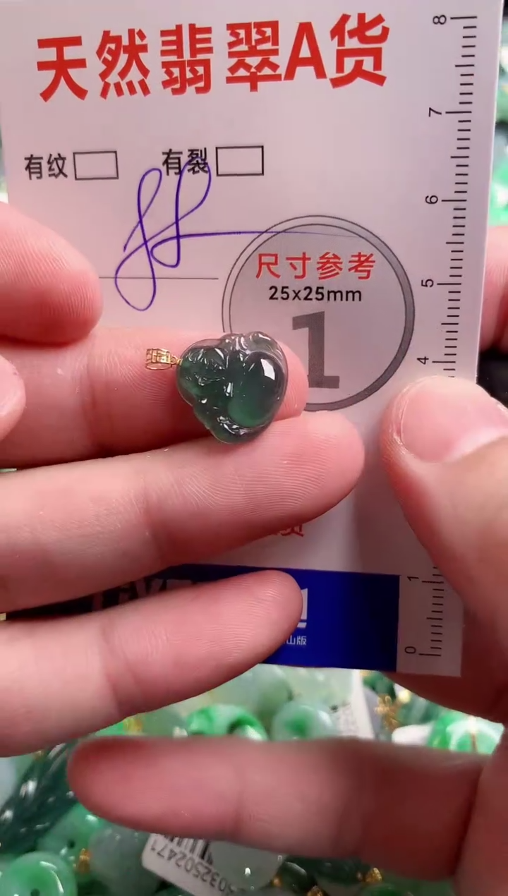 翡翠18K金镶嵌颈饰14005162