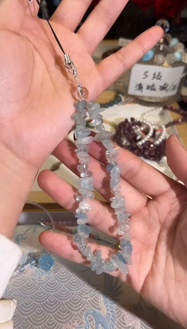 【闪购商品】海蓝宝石手链未镶嵌手机挂F92