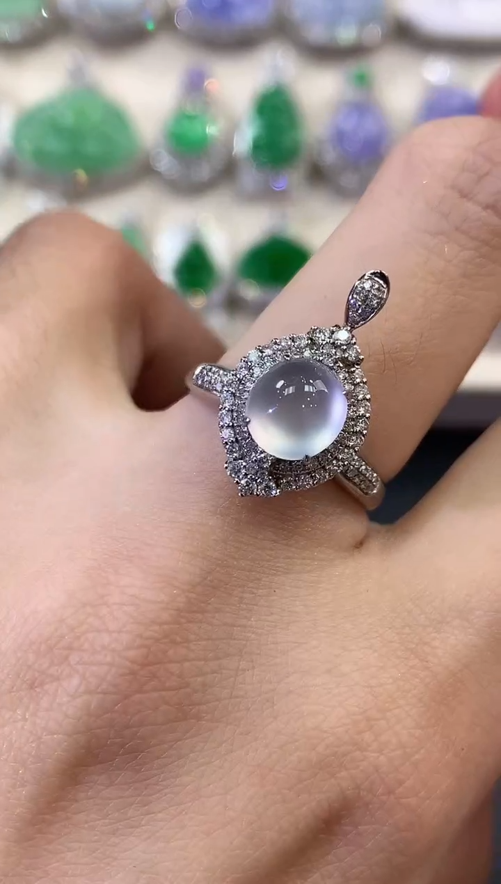 【闪购商品】翡翠戒指18K金镶嵌b152       