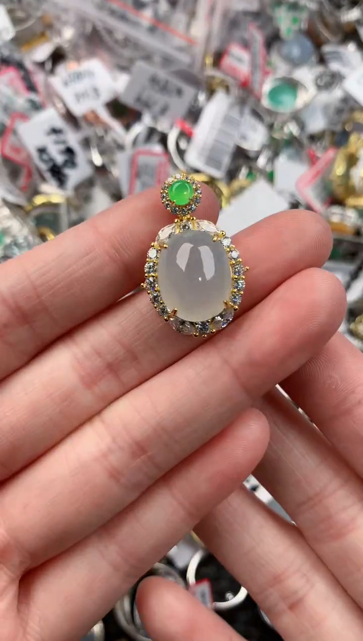 银S925镶嵌戒指翡翠222                  7