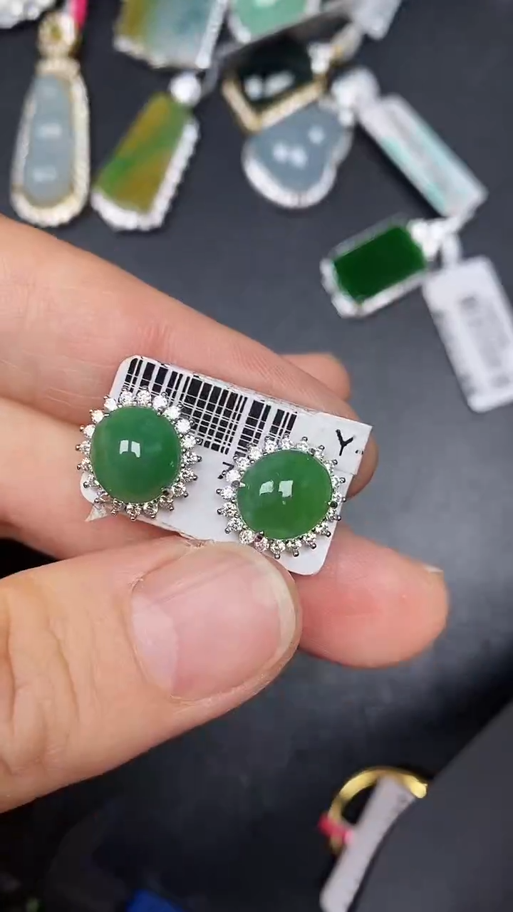 银S925镶嵌戒指翡翠3500