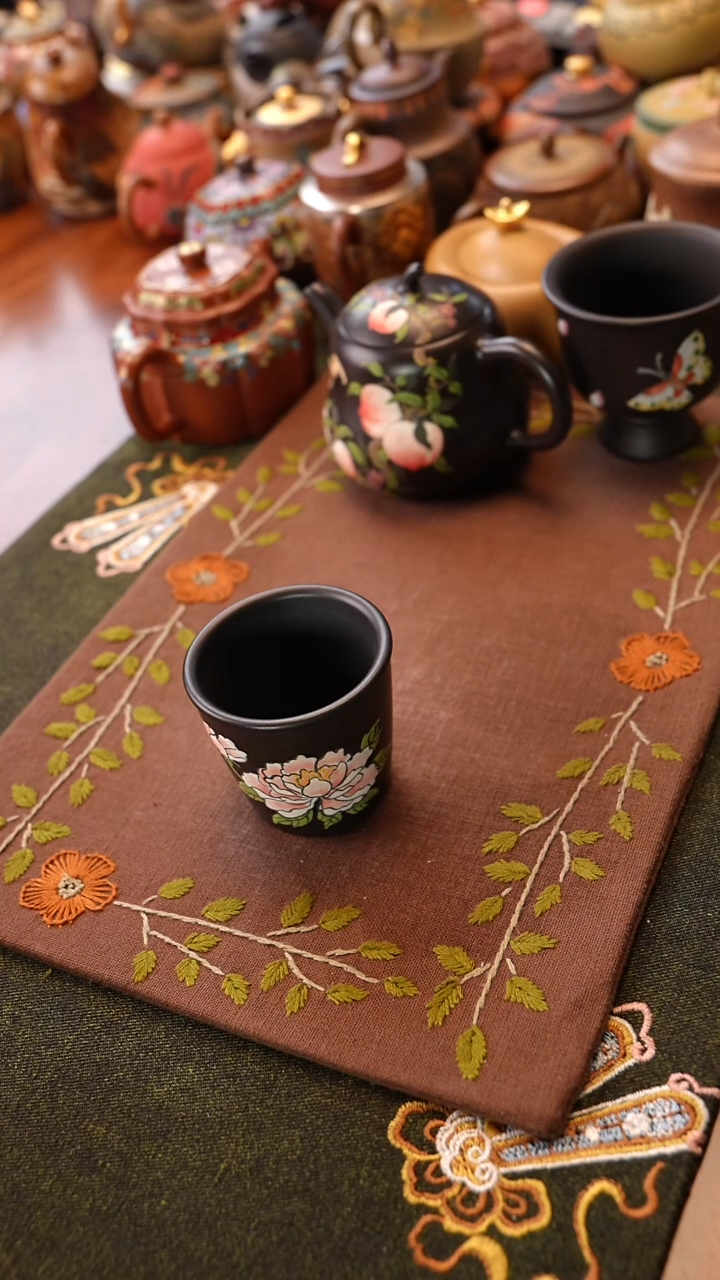 茶壶紫砂牡丹主人杯