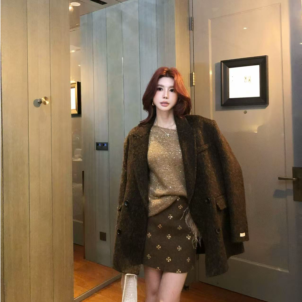 婉君Q【苏力大衣】“定制绵羊毛+苏力羊驼毛” 双面呢外套WJ25D4C4425