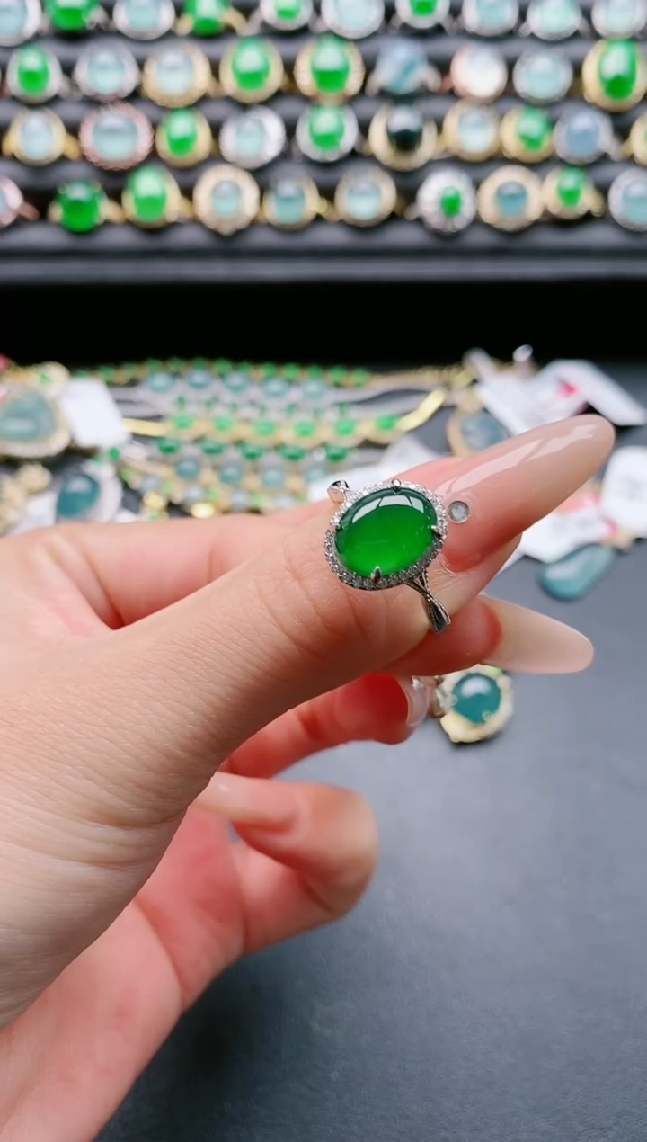 【闪购商品】翡翠戒指银S925镶嵌1111