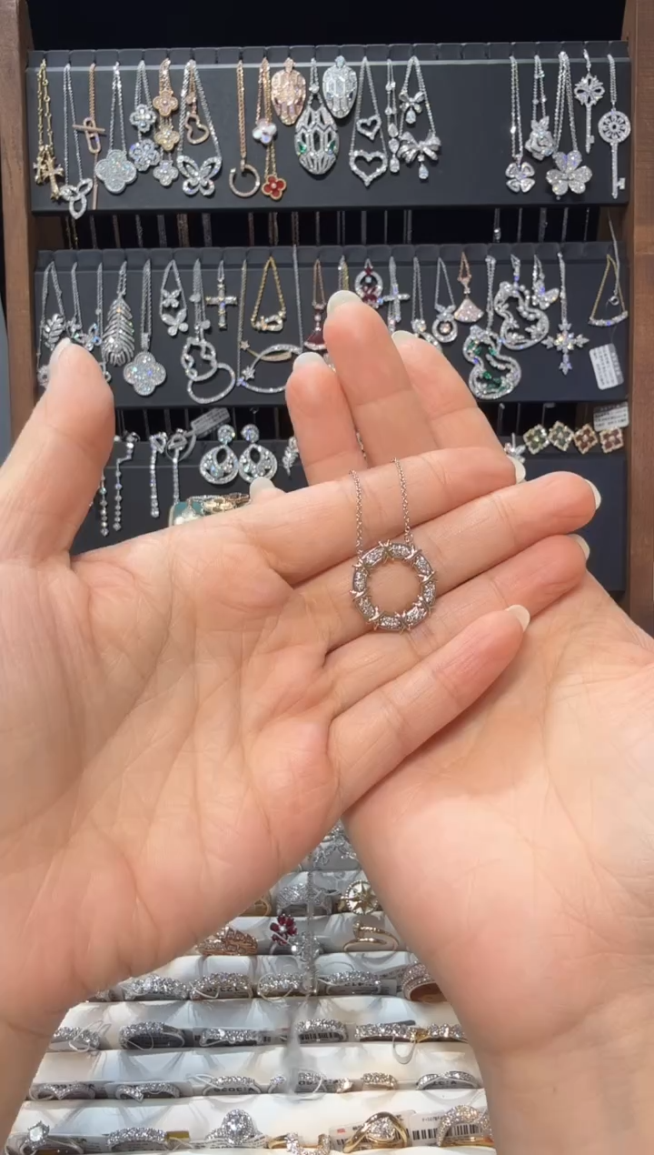 铂Pt950镶嵌实验室培育钻石项链