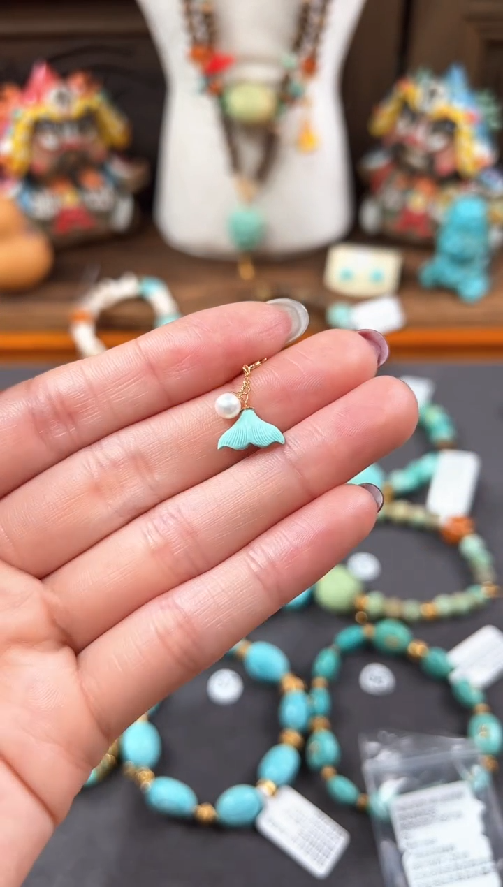 【闪购商品】绿松石提溜18K金镶嵌绿松石提溜