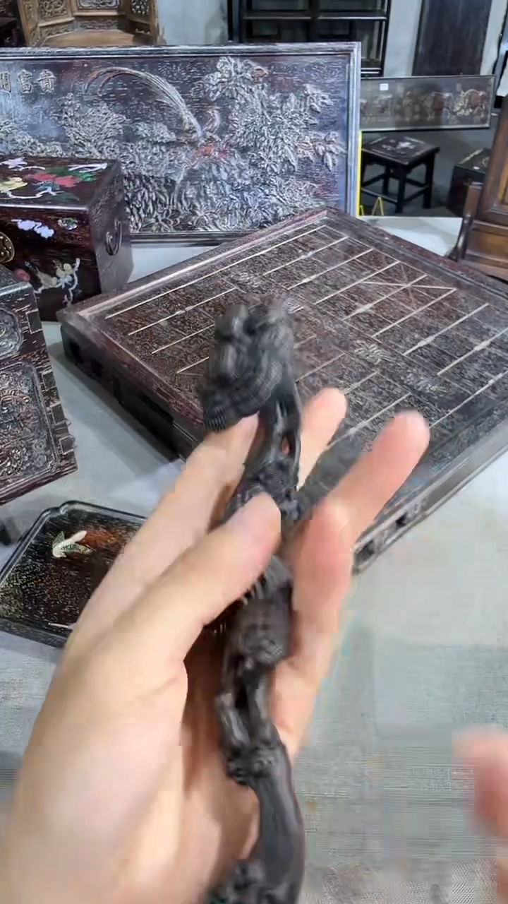 木A060紫檀雕刻板以直播间截图