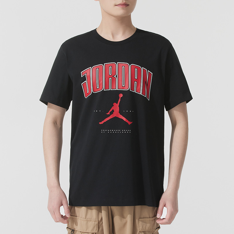 耐克JORDAN夏季男装大LOGO运动T恤潮流透气短袖时尚舒适