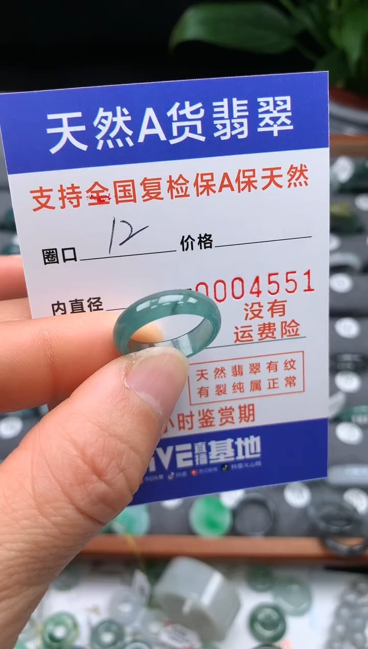 【闪购商品】翡翠戒指未镶嵌12号圈口4551