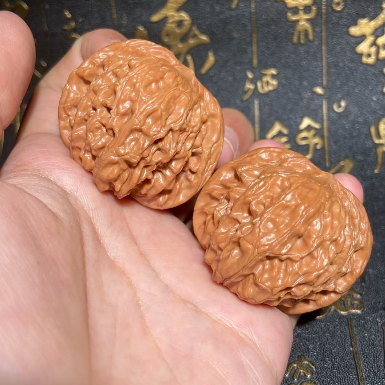 文玩核桃把件磨盘边41.5肚39高34
