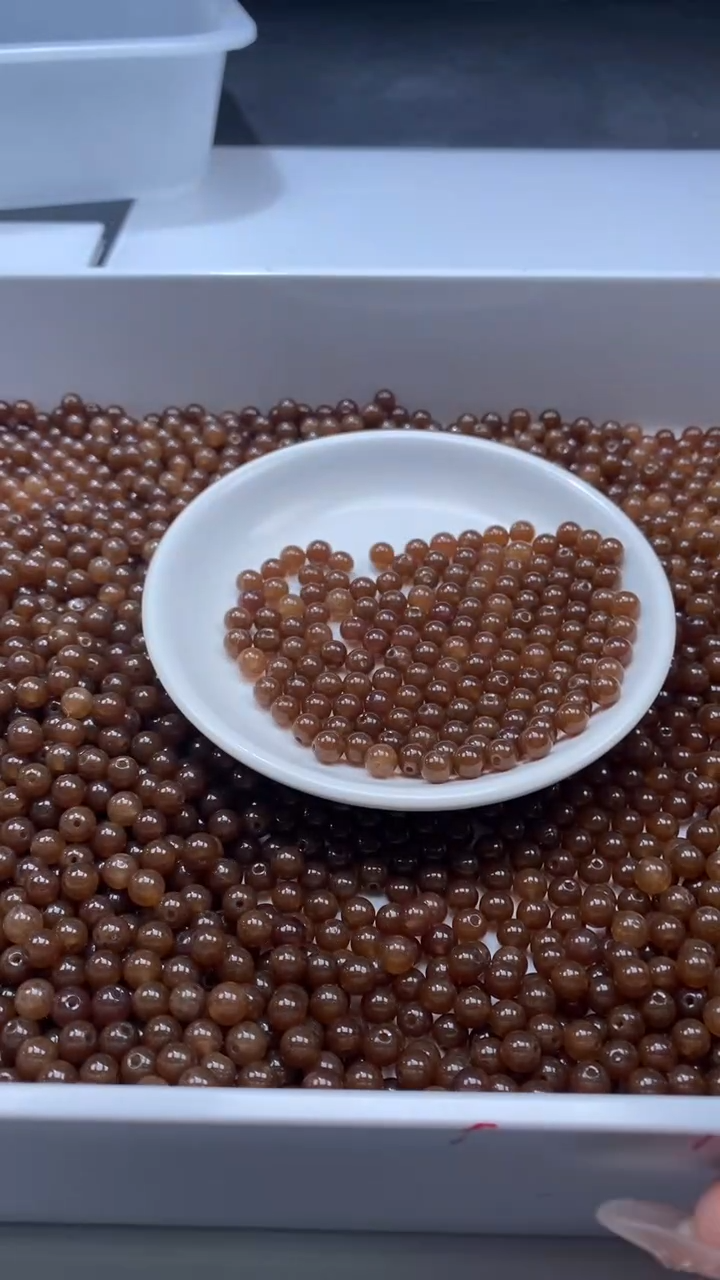 颈饰未镶嵌石英质玉w640糖色6mm*30颗