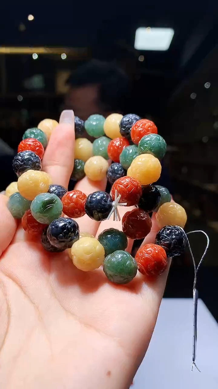 【闪购商品】定制翡翠未镶嵌1004hm-毛货珠链34
