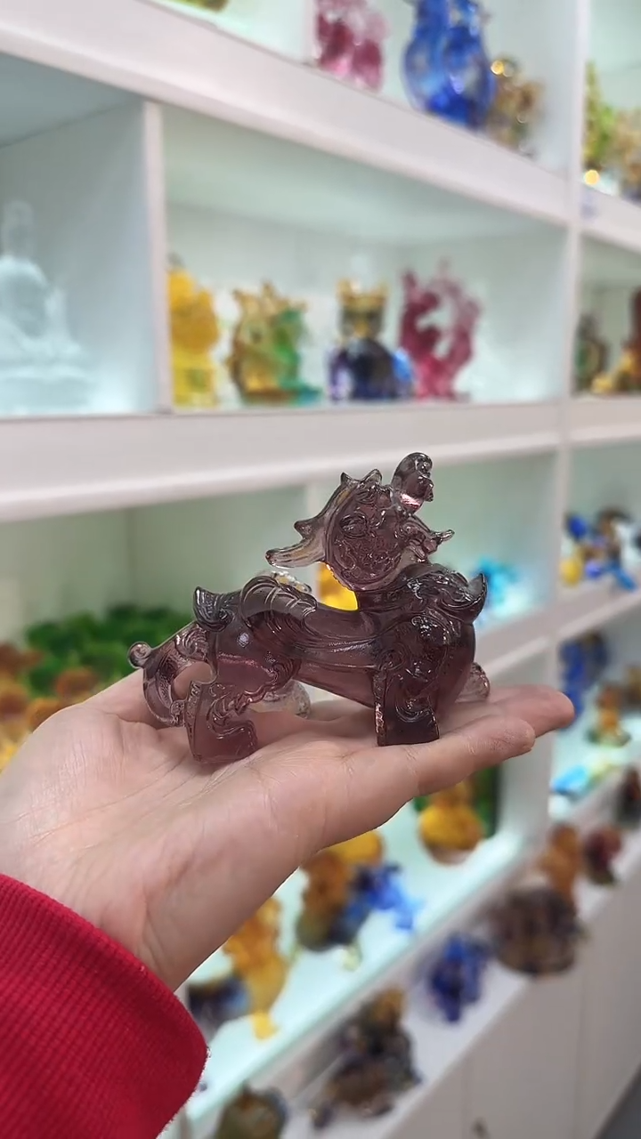 手工艺品琉璃紫色貔貅