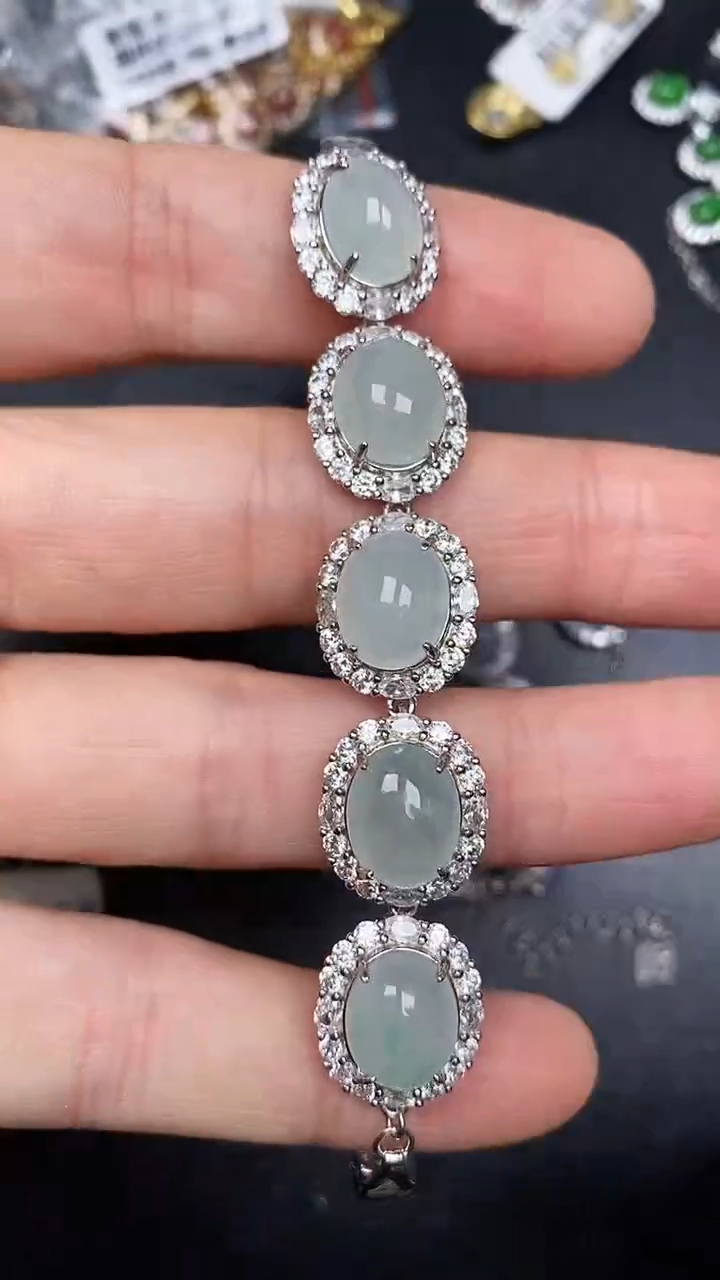 银S925镶嵌戒指翡翠6400