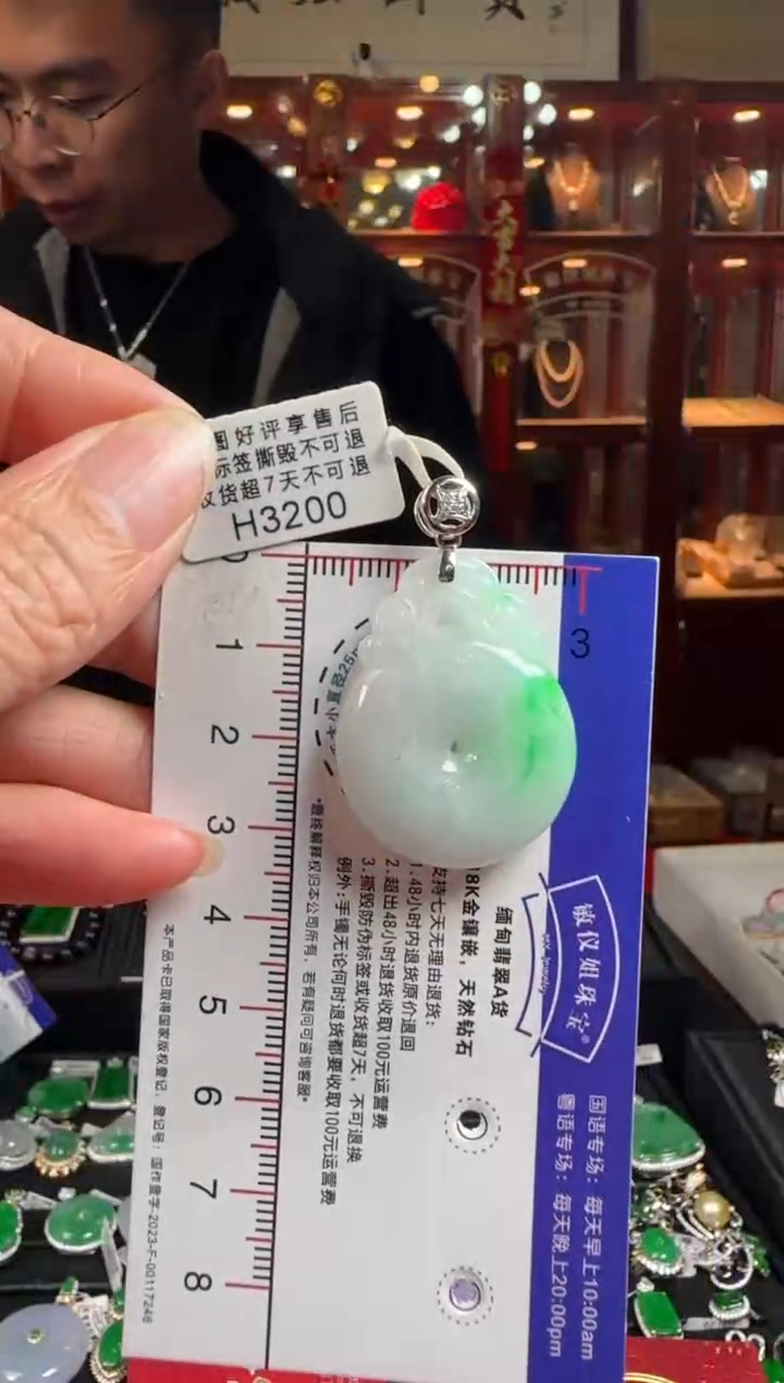 【闪购商品】翡翠颈饰18K金镶嵌H3200福在眼前