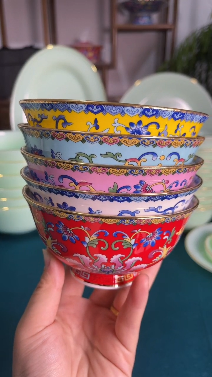 ·4.5英寸珐琅碗5个口径12厘米