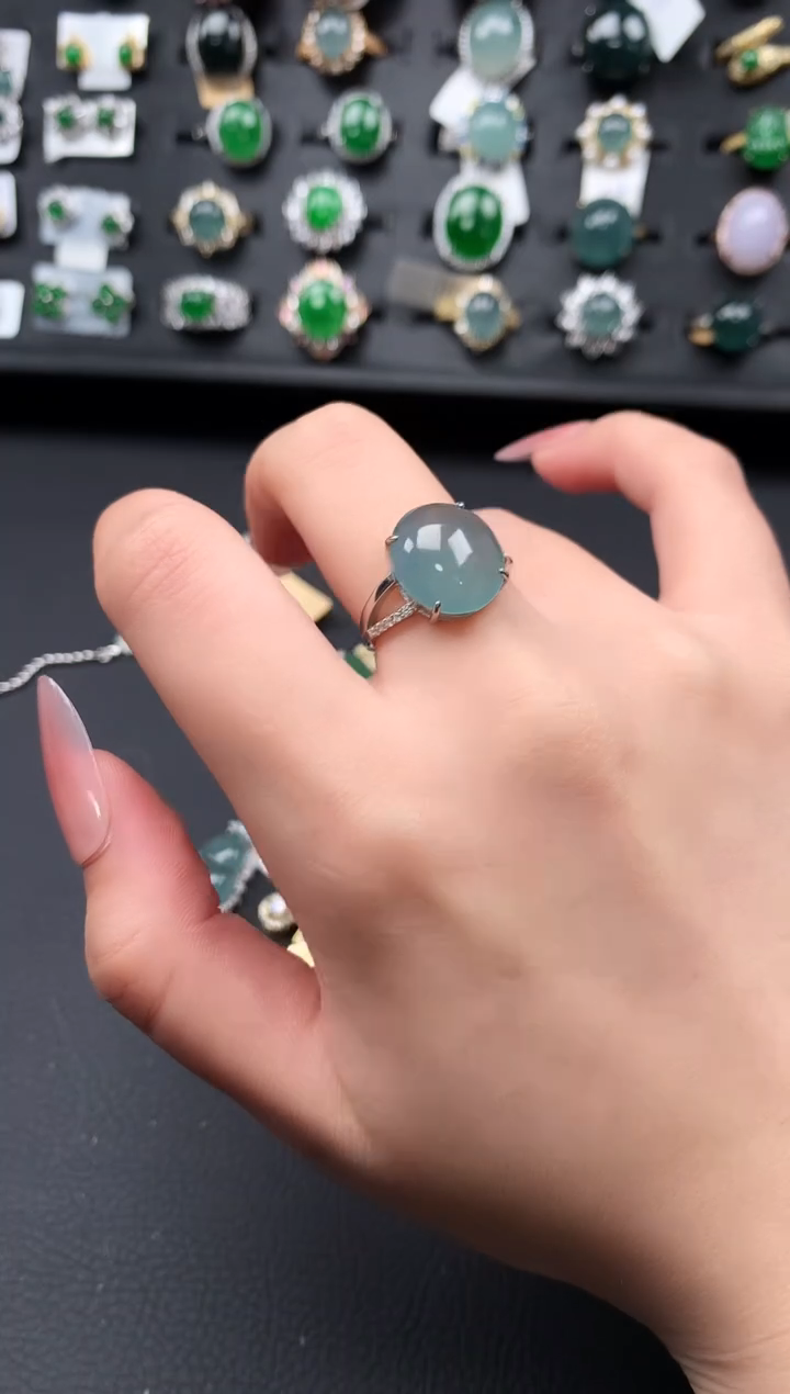 【闪购商品】翡翠戒指银S925镶嵌61341