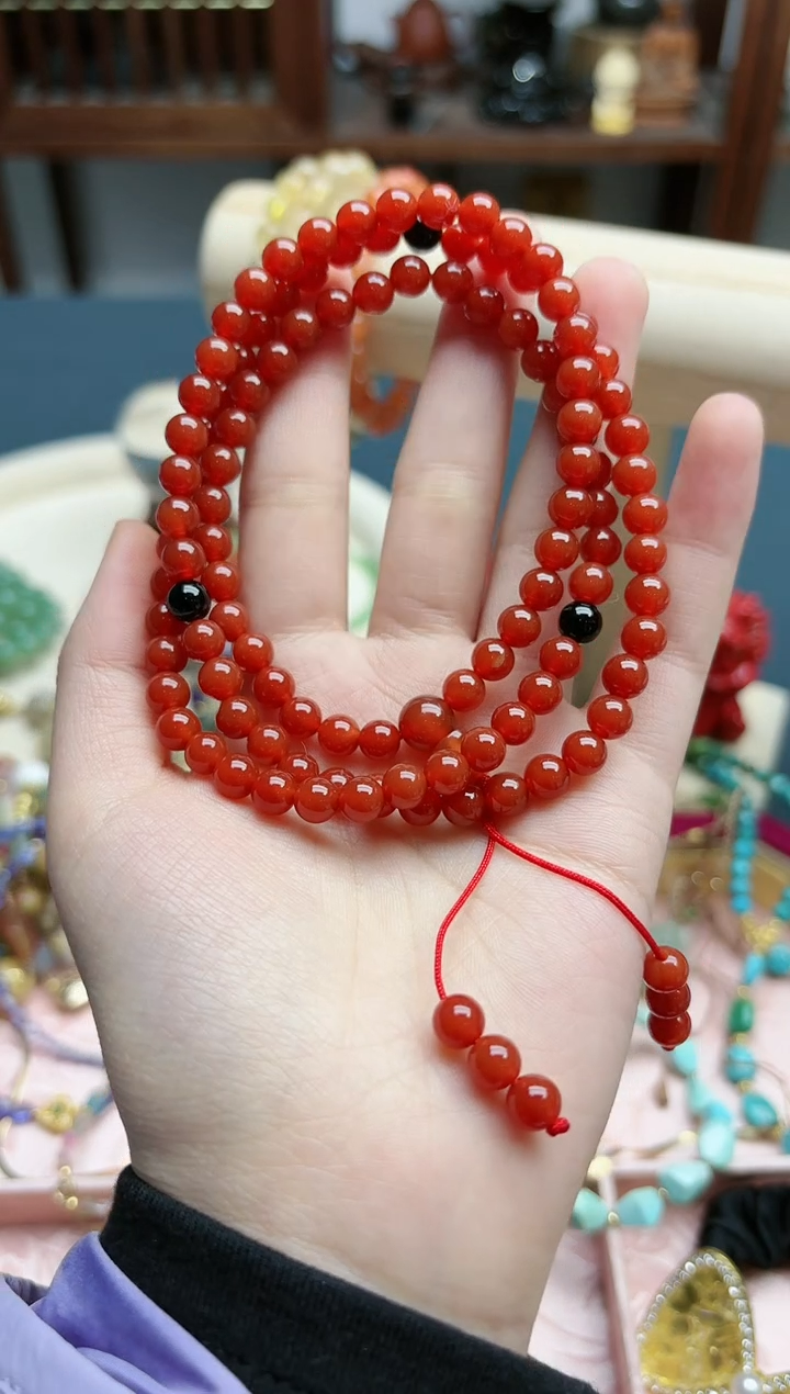 【闪购商品】玛瑙/玉髓项链未镶嵌玛瑙7mm项链*1 ZD