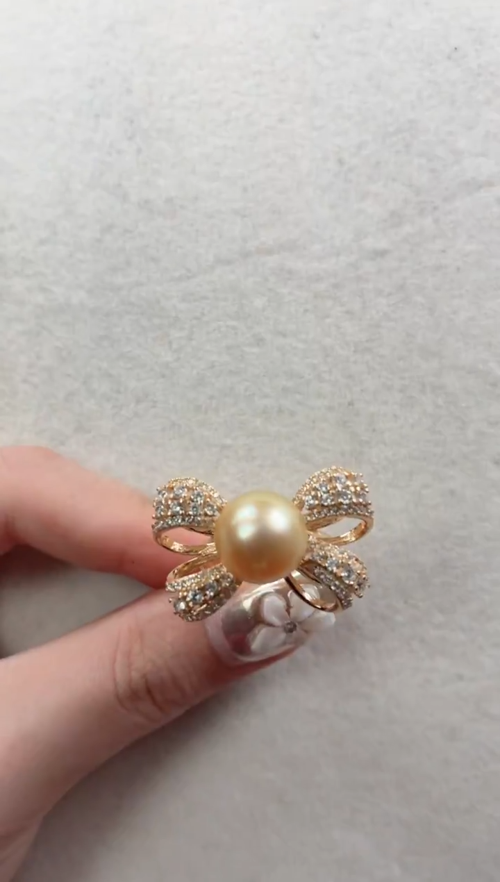 银S925镶嵌戒指海水珍珠q471