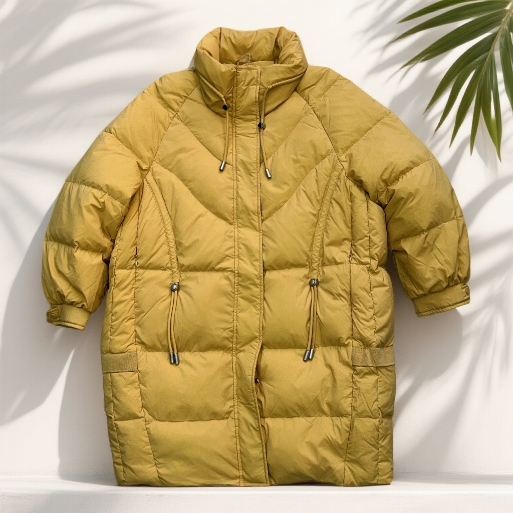 高端设计感羽绒服女长款过膝新款时尚冬季加厚白鸭绒外套B19-4