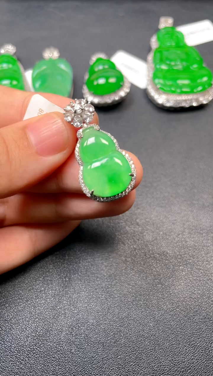 吊坠(不含链)银S925镶嵌翡翠吊坠