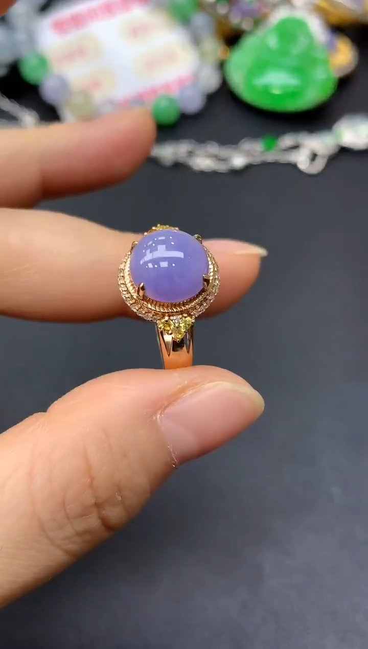 18K金镶嵌戒指翡翠265-中国好珍宝