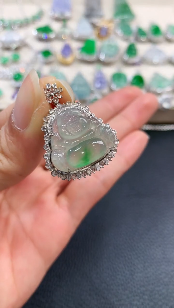 【闪购商品】翡翠吊坠(不含链)18K金镶嵌n47     