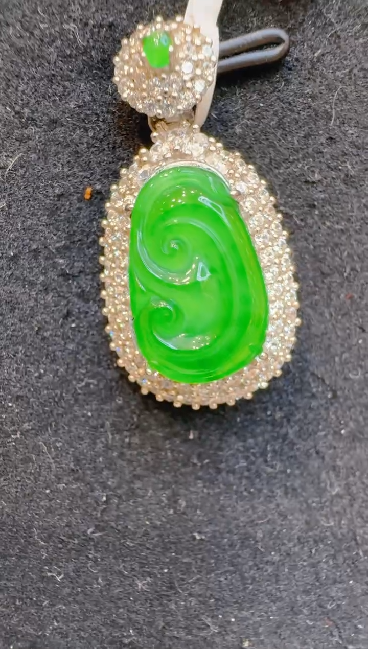 吊坠(不含链)银S925镶嵌翡翠多样性团购发一件